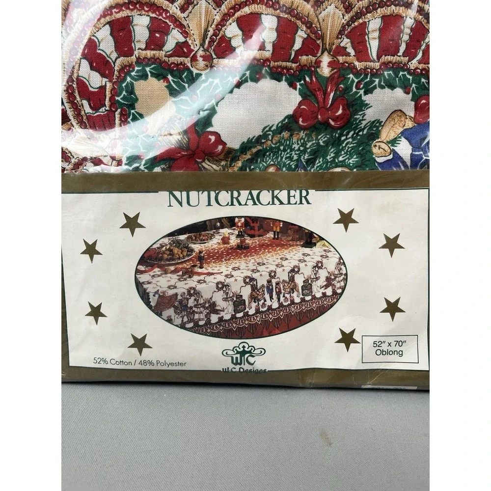 NEW Vintage W.C. Designs Christmas Nutcracker Tablecloth 52
